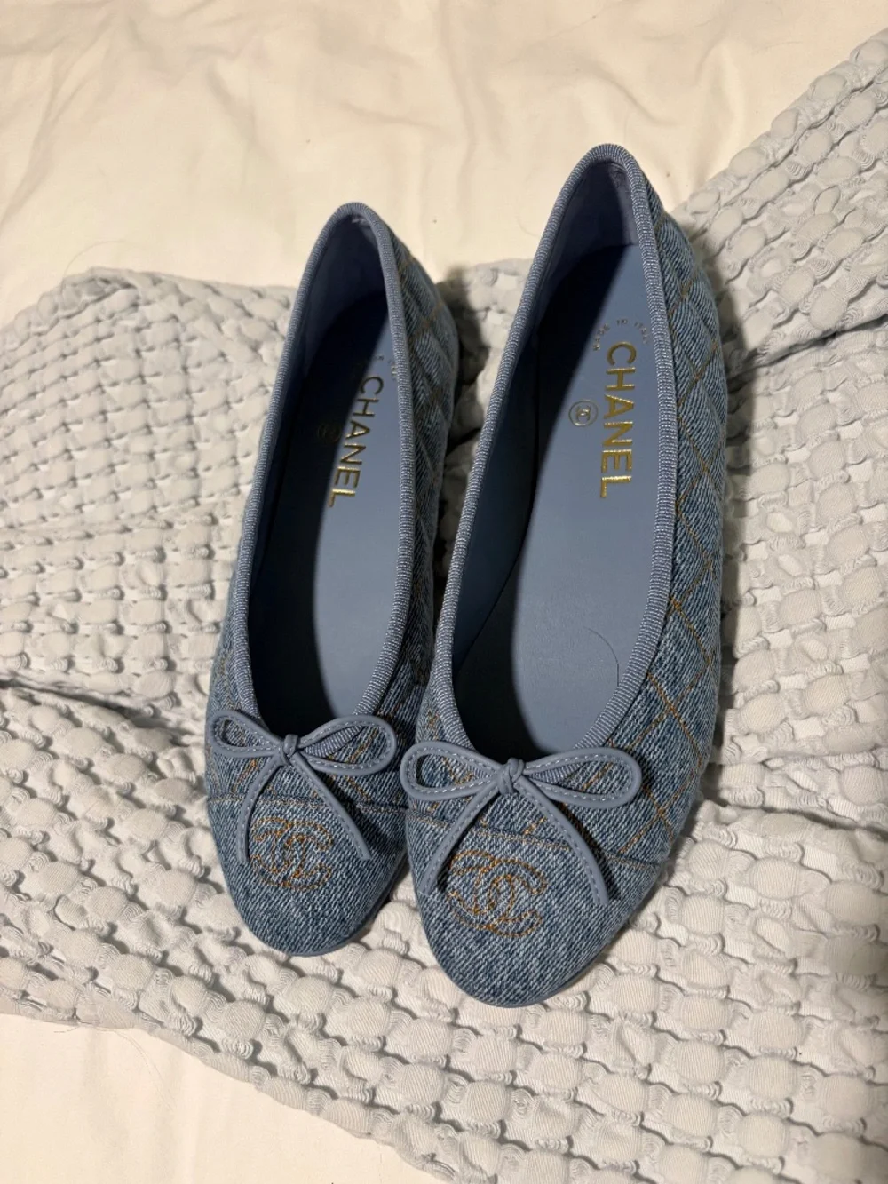 Chanel Denim Ballet Flats